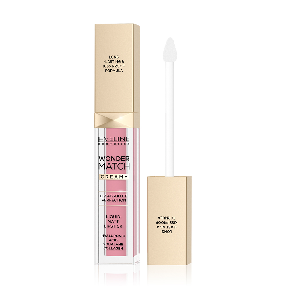 Матова рідка помада для губ Eveline Cosmetics Wonder Match Creamy Liquid Matt Lipstick 01 Angel Rose, 6.8 мл